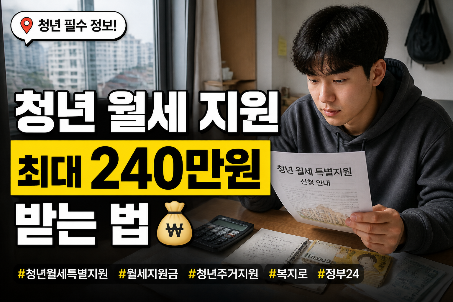 청년 월세 지원 최대 240만원 받는 법 💰